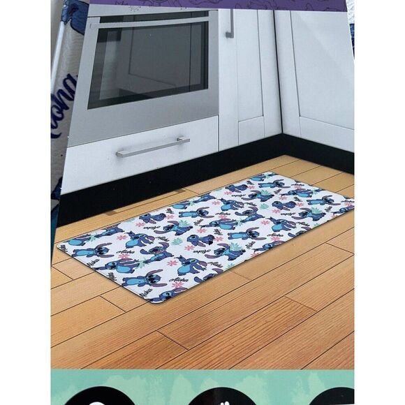 Disney Stitch Anti Fatigue Kitchen Mat 18 X 30” Aloha Hibiscus Tropical NEW - Picture 5 of 12